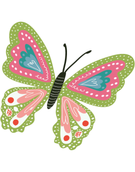 Stickers papillon rose enfant fille