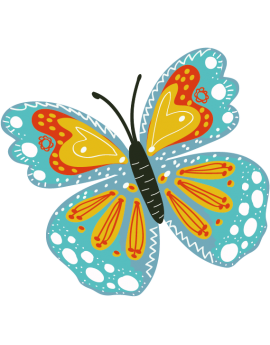 Stickers papillon vert jaune fille