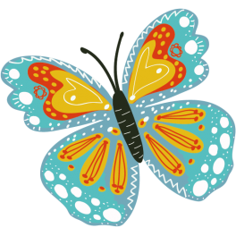 Stickers papillon vert jaune fille