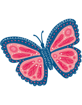 Stickers papillon rose enfant fille