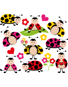 Stickers kit coccinelles enfant