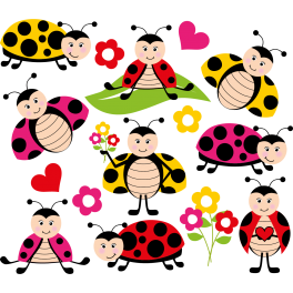 Stickers kit coccinelles enfant