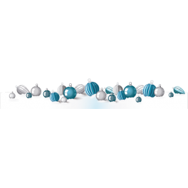Stickers frise boules de noël neige