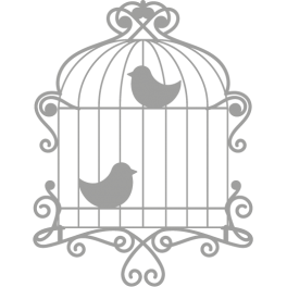 Stickers cage oiseau avec oiseaux