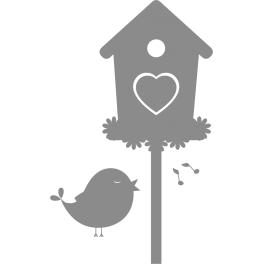 Sticker oiseau chanteur maisonnette