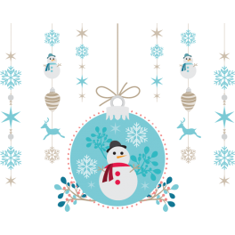 Stickers kit boule suspension Noël et bonhomme de neige