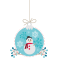 Stickers suspension boules de noël avec bonhomme de neige 