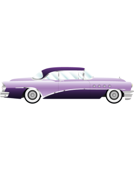 Stickers voiture ancienne vintage mauve