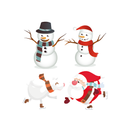 Stickers kit père noël bonhommes de neige et ourse blanc