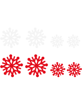 Stickers kit flocons de neige rouge et blanc