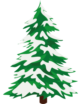 Stickers sapin de noël vert avec neige