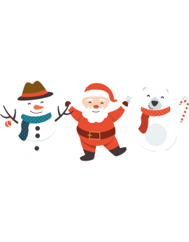 Stickers kit père noël ourson blanc bonhomme de neige