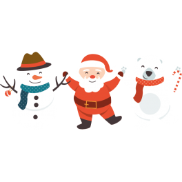 Stickers kit père noël ourson blanc bonhomme de neige