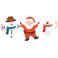 Stickers kit père noël ourson blanc bonhomme de neige