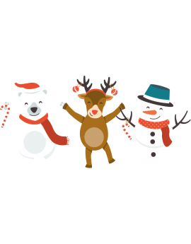 Stickers kit ourson blanc renne bonhomme de neige