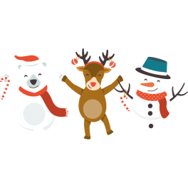 Stickers kit ourson blanc renne bonhomme de neige