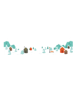 Stickers village de noël avec neige