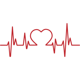 Stickers battement de cœur rouge avec cœur 