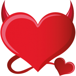 Stickers cœur avec cornes de diable