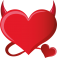 Stickers cœur avec cornes de diable