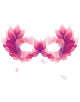 Stickers masque carnaval rose mauve violet