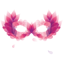 Stickers masque carnaval rose mauve violet
