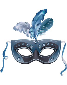 Stickers masque carnaval noir bleu