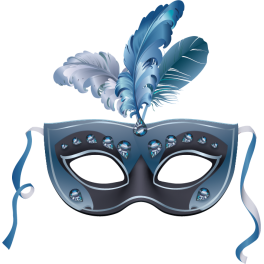 Stickers masque carnaval noir bleu