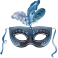 Stickers masque carnaval noir bleu