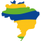 Stickers map monde Amérique du sud Brésil 