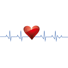 Stickers battement de cœur avec cœur rouge