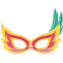 Stickers masque carnaval rouge jaune avec plumes 