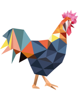 Stickers coq polygonal moderne design