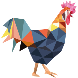 Stickers coq polygonal moderne design