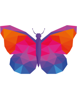 Stickers papillon polygonal moderne design multicolore