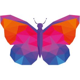 Stickers papillon polygonal moderne design multicolore