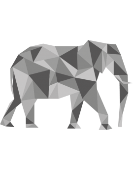 Stickers éléphant polygonal gris moderne design