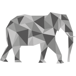 Stickers éléphant polygonal gris moderne design