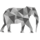 Stickers éléphant polygonal gris moderne design