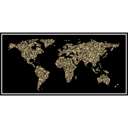 Stickers carte du monde map monde fond noir