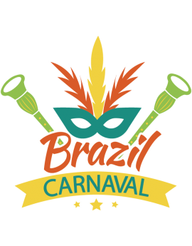 Stickers carnaval Brésil avec plumes jaune vert orange