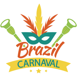 Stickers carnaval Brésil avec plumes jaune vert orange