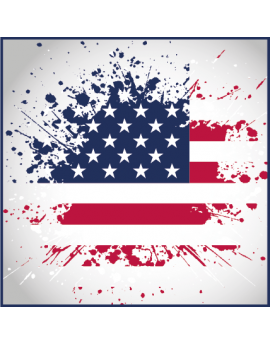 Stickers drapeau américain éclaboussure tâche 