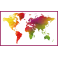 Stickers carte du monde map monde couleur