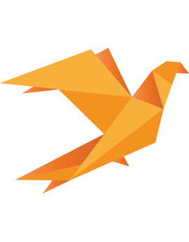 Stickers origamis oiseau orange moderne design