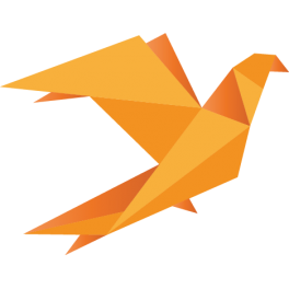 Stickers origamis oiseau orange moderne design