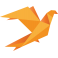 Stickers origamis oiseau orange moderne design