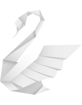 Stickers cygne origamis blanc moderne design polygonal