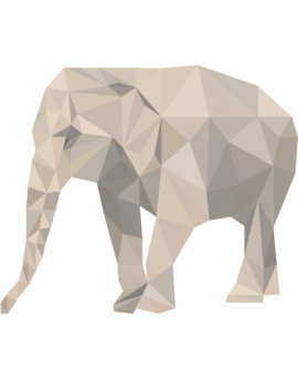 Stickers éléphant polygonal gris moderne design