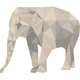 Stickers éléphant polygonal gris moderne design